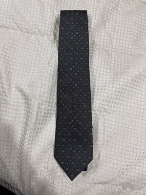 Gucci Black Micro-Pattern Silk Tie
